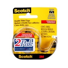 3M Scotch 2136-C - Scotch Double Sided Tape 1/2 in x 6.9 yd (12.7 mm x 6.3 m) 2 per pack 3M 7000136819 7000136819 - eGrimesDirect