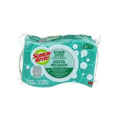 3M Scotch-Brite 30303-120-CA - Scotch-Brite Scrub Dots Heavy Duty Scrub Sponge 3/pack 3M 7100227368 7100227368 - eGrimesDirect