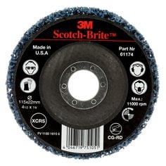 3M Scotch-Brite AB45171 - Scotch-Brite Clean And Strip Gp Disc, Extra-Coarse, Blue, 115 Millimetre x 22 Millimetre Ab45171 7000077972 - eGrimesDirect