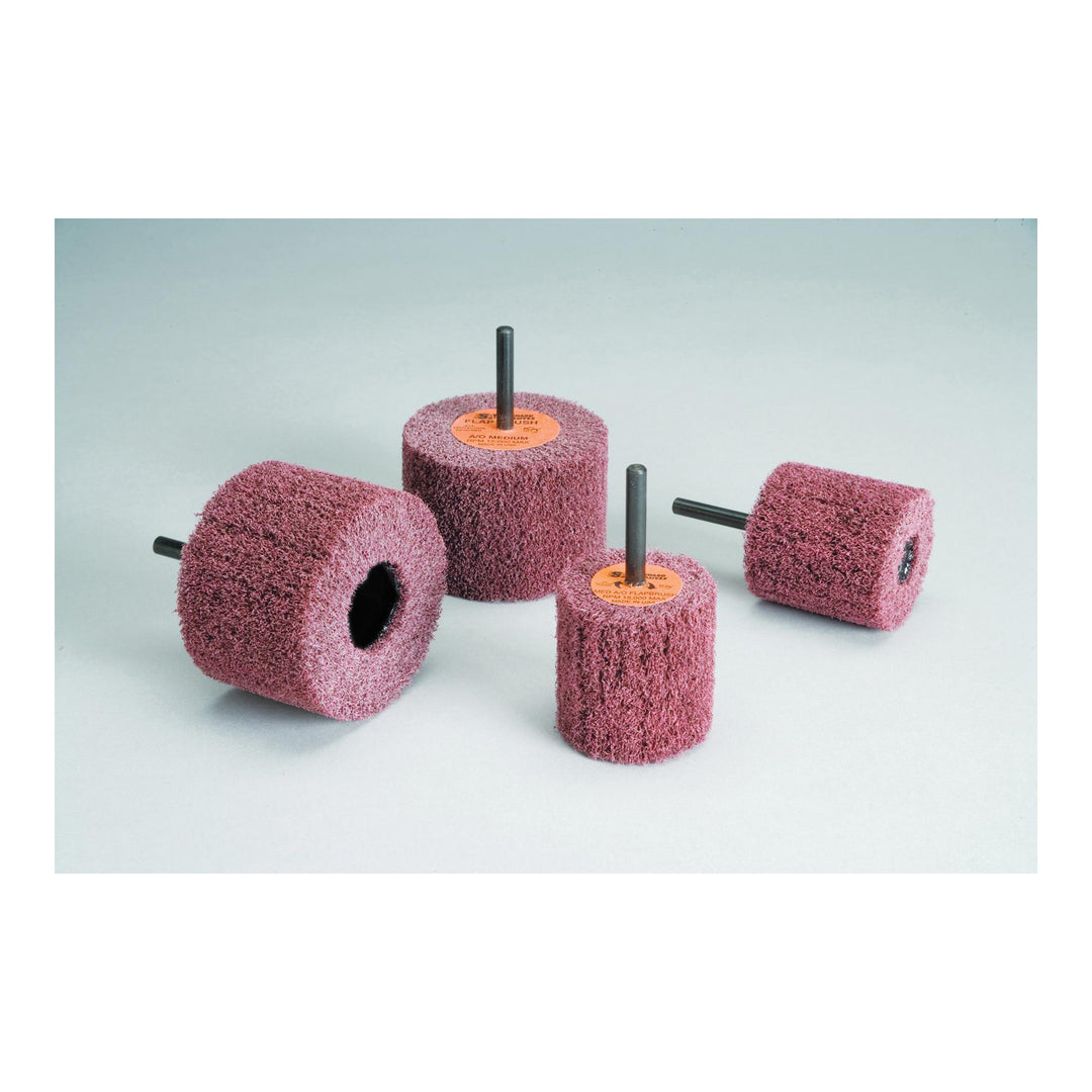 3M STA-875501 - Standard Abrasives Buff and Blend GP Mounted Flap Brush 875501, 3 in x 2 in x 1/4 in A MED, 5 per inner 50 per case 3M STA-875501 7000122218 - eGrimesDirect