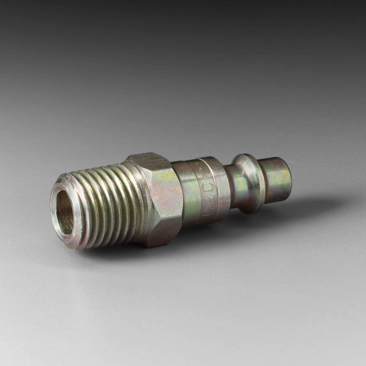 3M Versaflo W-1279-2 industrial plug with 1/4 inch MPT body for respiratory safety equipment, shown in close-up.