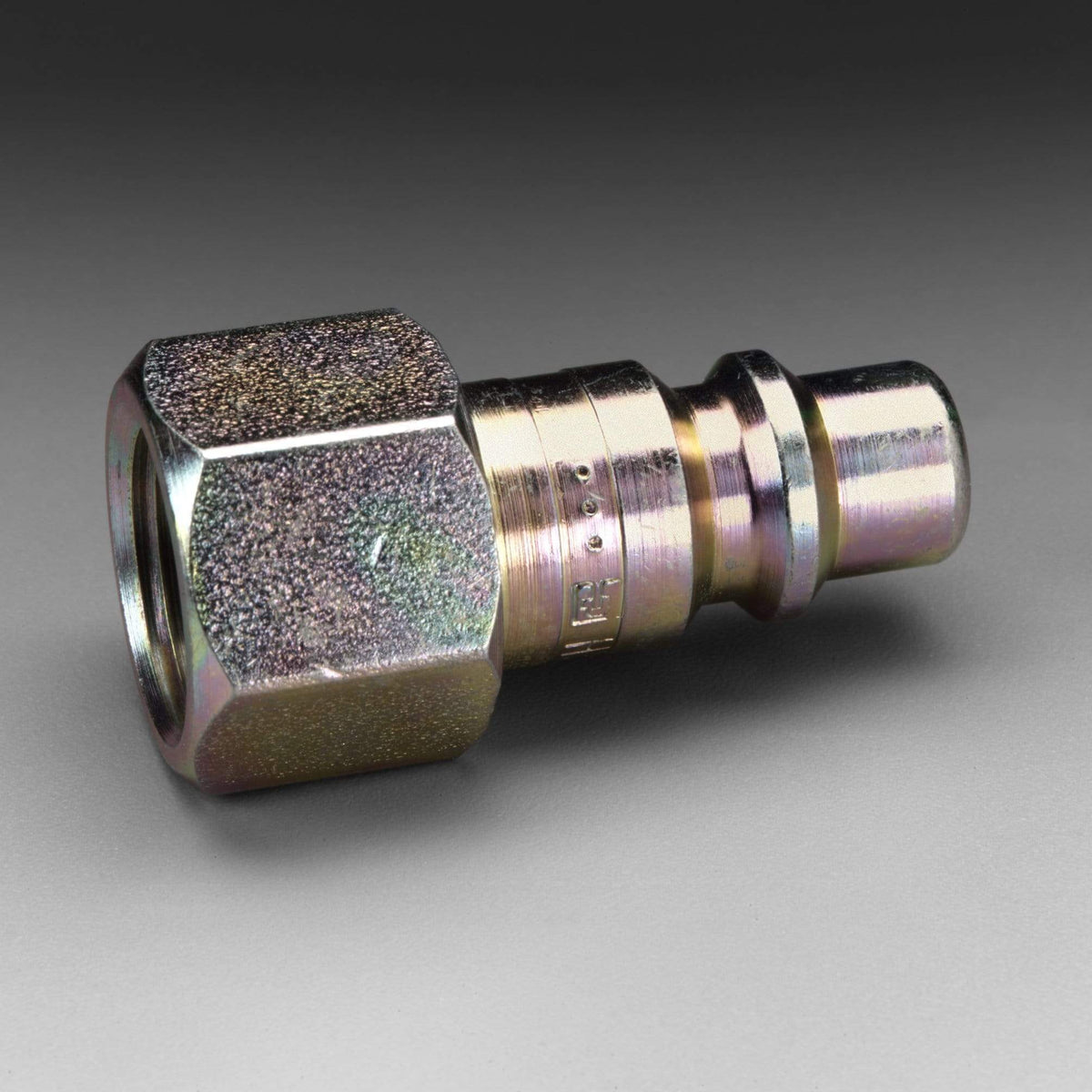3M Hansen Plug 1/4 inch FPT, 2-pack, durable plastic fittings for plumbing or industrial use, shown in the product image.