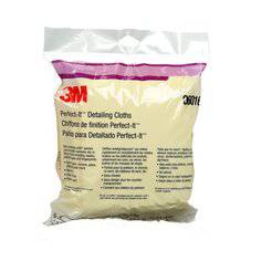 Yellow 3M PN06016 detailing cloth, pack of 6, soft microfiber for cleaning and polishing automotive and household surfaces.