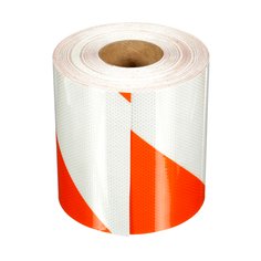 3M 446L-8X50 - 3M Diamond Grade Reflective Barricade Sheeting, 446L, orange and white, stripe/left, 8 in x 50 yd 3M 446L-8X50 7000142186