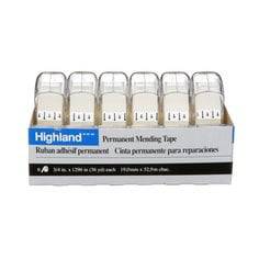 3M Highland 6200-18PP invisible tape in dispenser, 19mm x 32.9m, clear adhesive tape for packaging and crafts.