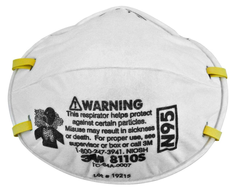 3M 8110S - N95 Particulate Respirator Filter Facemask (Small) 7000052065 - eGrimesDirect