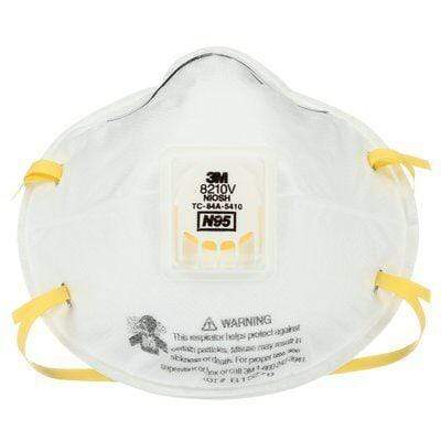 3M 8210V - Particulate Respirator with cool flow valve (N95 Filter Masks) 7000002462 - eGrimesDirect