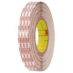 Translucent 3M 476XL-1/2X360 double-sided tape on roll, 6 mil thick, 1/2 inch wide, 360 yards long for industrial use