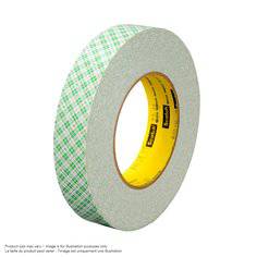 3M Double Coated Paper Tape 401M, 9 mil thickness, double-sided adhesive tape in 1-inch by 36-yard roll for industrial use.