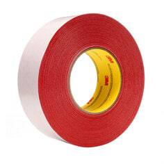 3M 9741R-48X55 double coated red tape, 1.9 inch wide, 60 yards long, used for industrial bonding and mounting applications.