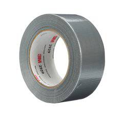 3M 2929-48X50 silver general purpose duct tape rolled out, showing its 1.9 inch width and 50 yard length for versatile use.