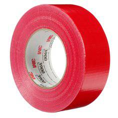 3M 3900 red multi-purpose duct tape rolled on a spool, 1.89 inches wide and 60 yards long, suitable for various repair projects.