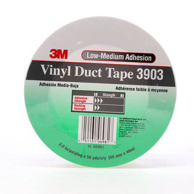 White 3M Vinyl Duct Tape 3903, 2-inch x 50 yards, durable adhesive tape for sealing and repair applications.