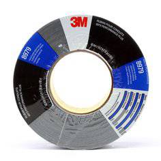 3M Performance Plus Duct Tape 8979 in black, 1.89 inch wide and 60 yards long, shown rolled with strong adhesive backing.