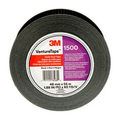 3M Venture 1500-G027 - Cloth Duct Tape 1500 Black (1.89 Inch x 60 Yards)) 7100043778 - eGrimesDirect