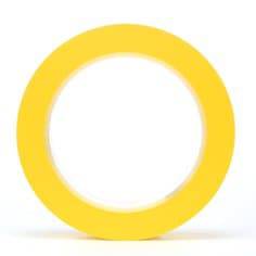 3M Vinyl Tape 471 in yellow, 1 inch by 36 yards, shows the 5.2 mil thick adhesive tape rolled on a spool.