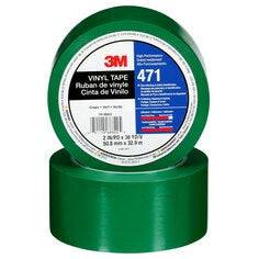 3M Vinyl Tape 471 in green, 2-inch by 36 yards, 5.2 mil thickness, suitable for electrical and general use.