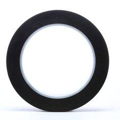 Black 3M Vinyl Tape 471, 3/4 inch by 36 yards, 5.2 mil thickness, shown wound on a roll with clear edges.