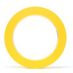 3M Vinyl Tape 471 in yellow, 3/4 inch wide by 36 yards long, 5.2 mil thick, shown in close-up view.