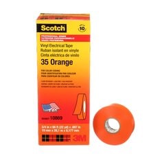 3M Scotch 35-3/4X66OR - Professional Grade Vinyl Electrical Colour Coding Tape 35 in Orange (7 mil x 3/4 Inch x 66 ft) 7000031581 - eGrimesDirect