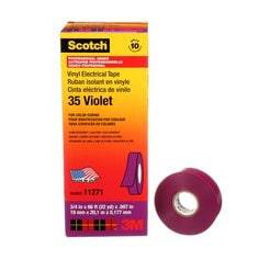 3M Scotch violet electrical color coding tape, 3/4 inch x 66 ft, 7 mil vinyl electrical tape for wiring and insulation.