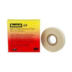 3M Scotch glass cloth silicone electrical tape, white, 1/2 inch x 66 ft, thermosetting insulation for electrical wiring.