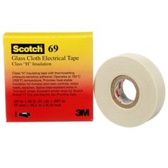 3M Scotch 69-3/4X66-1IN-BX - Glass Cloth Electrical Tape 69 in White (3/4 Inch x 66 ft) 7000005818 - eGrimesDirect
