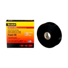 3M Scotch SUPER88-1X36 - Professional Grade Heavy Duty Vinyl Electrical Tape Super 88 Black 8.5mil (0.22) 1 Inch x 108 ft (25 mm x 33 m) 7000057832 - eGrimesDirect