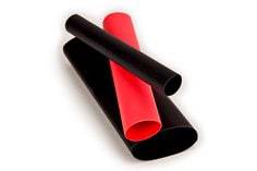 3M EPS300B-3/8-BK-48 black heat shrink flexible polyolefin adhesive-lined tubing, 3/8 inch diameter, 4 inches long.