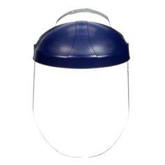 3M ratchet headgear H8A with clear polycarbonate faceshield for face protection and safety in industrial or construction settings.