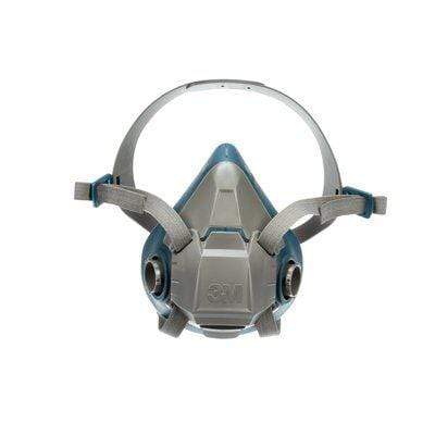 3M Rugged Comfort Half Facepiece Reusable Respirator 6502, medium size, with adjustable straps and filter ports.