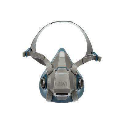 3M 6503/49491 Rugged Comfort reusable half facepiece respirator in large size, with adjustable straps and filter ports visible.
