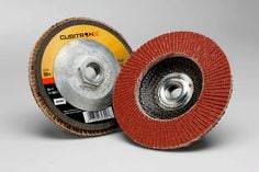 3M AM04907 ceramic fibre disc, 4.5 inch diameter, 7/8 inch arbor, 40+ grit, closed coat ceramic alumina for grinding and finishing.