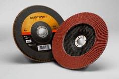 3M AM04939 closed coat fibre disc with 40+ grit ceramic alumina for grinding and finishing on 4.5-inch diameter tools.