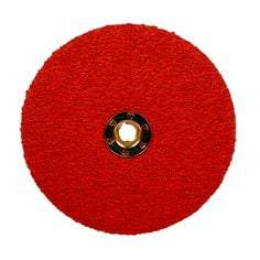 3M Cubitron II TN Closed Coat Fibre Disc with ceramic alumina grit, 7-inch diameter, 7/8-inch arbor, ideal for grinding and finishing.