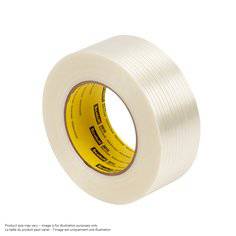 Clear 3M Scotch 8915 filament tape, 0.94 inch wide, with strong reinforcement fibers, 60 yards for packaging and bundling.