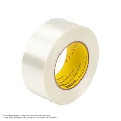 3M Scotch 893 filament tape, clear, 0.47 inch wide, with strong fiberglass reinforcement, 360 yards long for heavy-duty bundling.