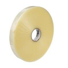 3M Scotch 8981-24X55 clear filament tape showing the tape roll with transparent film and reinforced fibers for strong packaging.