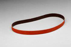 3M AB81064 1/2 inch x 24 inch sanding belt with 120 grit ceramic alumina abrasive and flexible polyester backing.