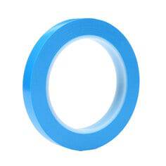 Blue 3M Scotch 4737S High Temperature Fine Line Tape, 1/2 inch x 36 yards, used for precise masking and detailing.