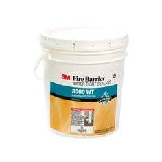 3M FB3000 fire barrier water-tight sealant in a 4.5-gallon pail, designed for fire-resistant sealing applications.
