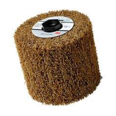 3M Scotch-Brite SB55749 high strength flap brush with coarse 7A grit, 4-1/2 inch diameter, for surface finishing and cleaning.