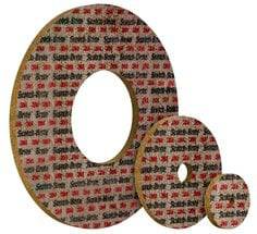 3M AB65087 645Disc flap wheel with 125-mic grit, 3 x 1/2 x 3/8 inches, used for grinding and finishing applications.