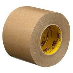 3M Scotch 2517-100X55 flatback tape in medium brown, 4-inch width, 60 yards length, used for packaging and surface protection.