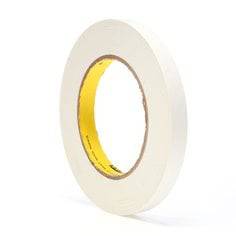 White 3M Scotch 256 printable flatback paper tape, 1/2 inch x 60 yards, 6.7 mil thickness, ideal for packaging and surface protection.