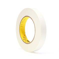 3M Scotch 256 printable white flatback paper tape, 3/4 inch x 60 yards, 6.7 mil thickness, used for packaging and surface protection.