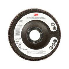 3M AB30989 flexible zirconia alumina flap disc, 4-1/2 inch diameter, 7/8 inch arbor, Type 29, 60 grit for grinding and smoothing.