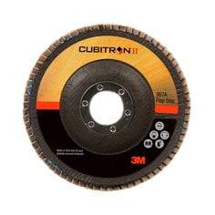 3M Cubitron II Type 29 ceramic alumina flap disc, 7-inch, 40+ grit, flexible for grinding and finishing applications.