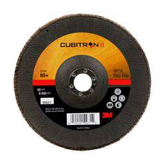 3M Cubitron II ceramic alumina flap disc, 7-inch, 80+ grit, Type 29, flexible for grinding and finishing applications.