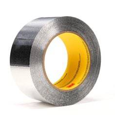 3M aluminum foil tape 34383 in silver, 2-inch by 60-yard roll, 4.5 mil thick, used for sealing and insulation applications.